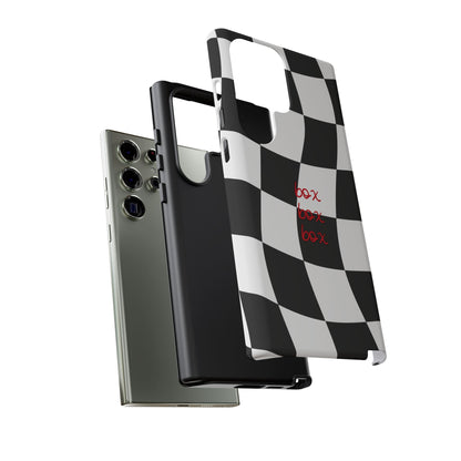 Black and Red Checkered F1 Phone Case, Box Box Box F1 Phone Case
