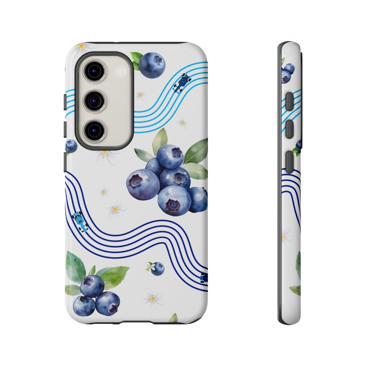 F1 Williams and Blueberries Phone Case, Trendy F1 Gift, Formula 1 Gift, Cute Fruit F1 Phone Case, Unique Phone Case