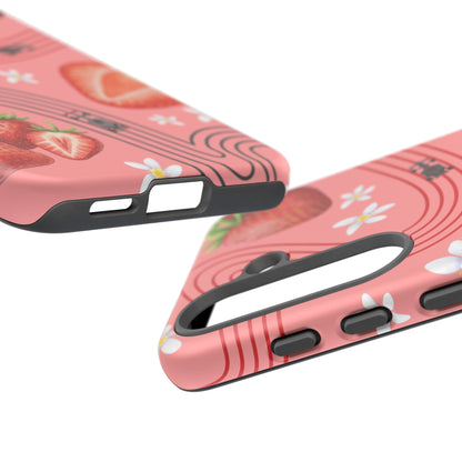 Red F1 Audi and Strawberries Phone Case, Trendy F1 Gift, Formula 1 Gift, Cute Fruit F1 Phone Case, Unique Phone Case