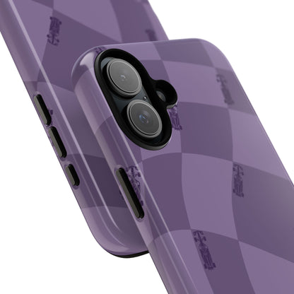 F1 Phone Case Purple Checkered Design, Trendy F1 Gift, Formula 1 Gift, Cute F1 Phone Case, Unique Formula One Phone Case