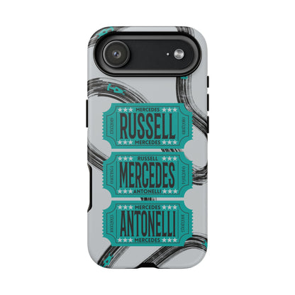 Mercedes F1 Phone Case Painted Ticket Stubs, Trendy F1 Gift, Formula 1 Gift, Cute F1 Phone Case