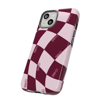 F1 Phone Case Pink Checkered Design, Trendy F1 Gift, Formula 1 Gift, Cute F1 Phone Case, Unique Formula One Phone Case