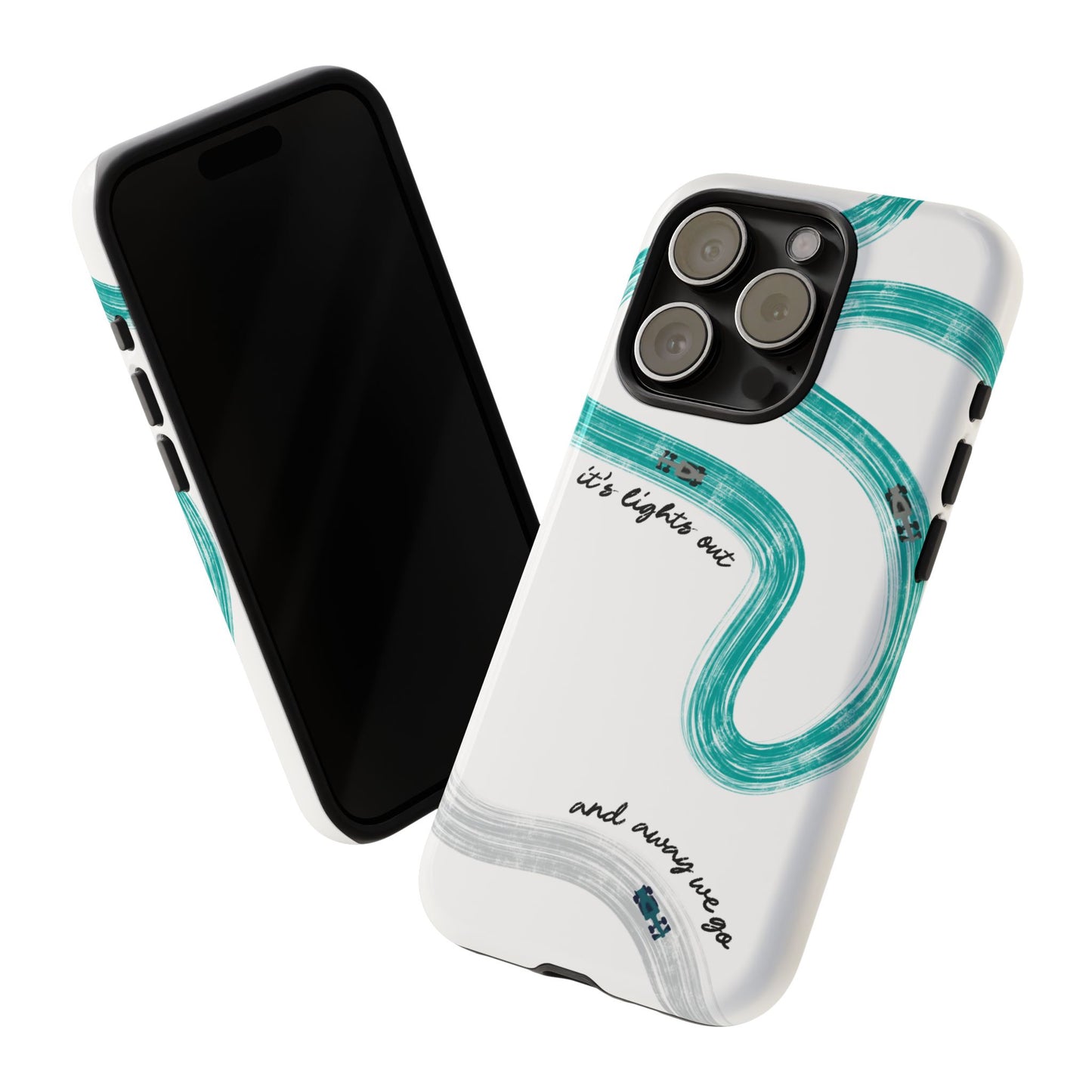 Mercedes F1 Phone Case Painted "its lights out and away we go", Trendy F1 Gift, Formula 1 Gift, Cute F1 Phone Case