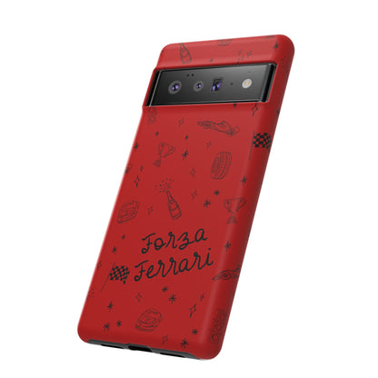 F1 Ferrari Racing Doodle "Forza Ferrari" F1 Phone Case Design