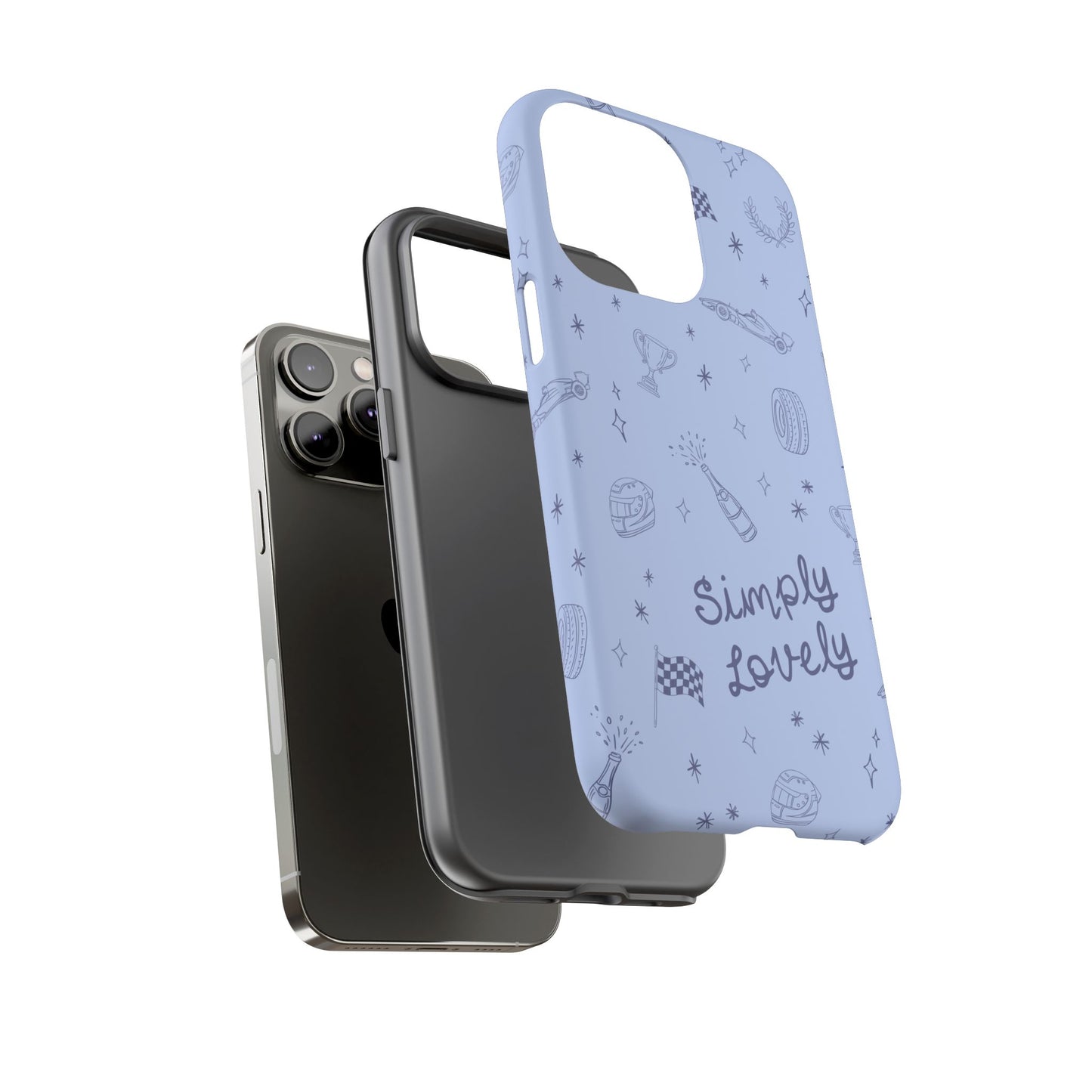 Blue Doodle "Simply Lovely" F1 Phone Case Design