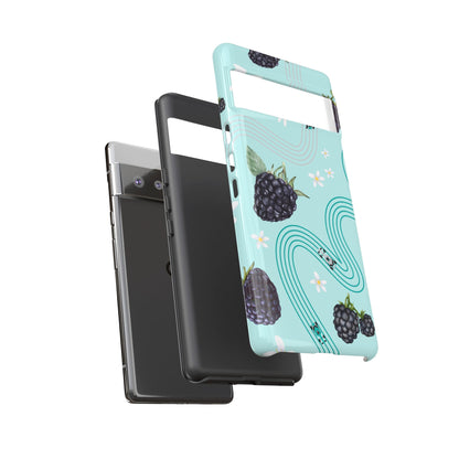 Teal F1 Mercedes and Blackberries Phone Case , Trendy F1 Gift, Formula 1 Gift, Cute Fruit F1 Phone Case, Unique Phone Case
