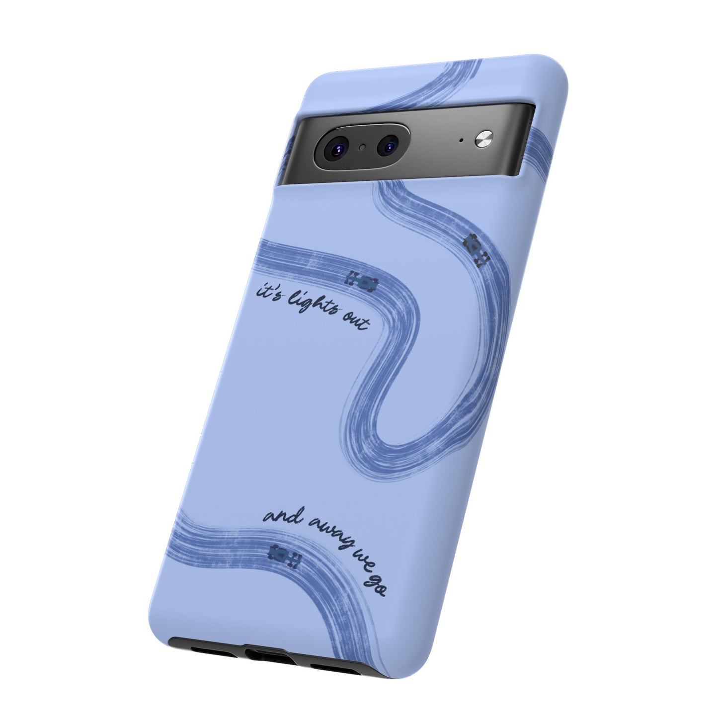 F1 Phone Case Monochrome Blue Painted "its lights out and away we go", Trendy F1 Gift, Formula 1 Gift, Cute F1 Phone Case, Phone Case