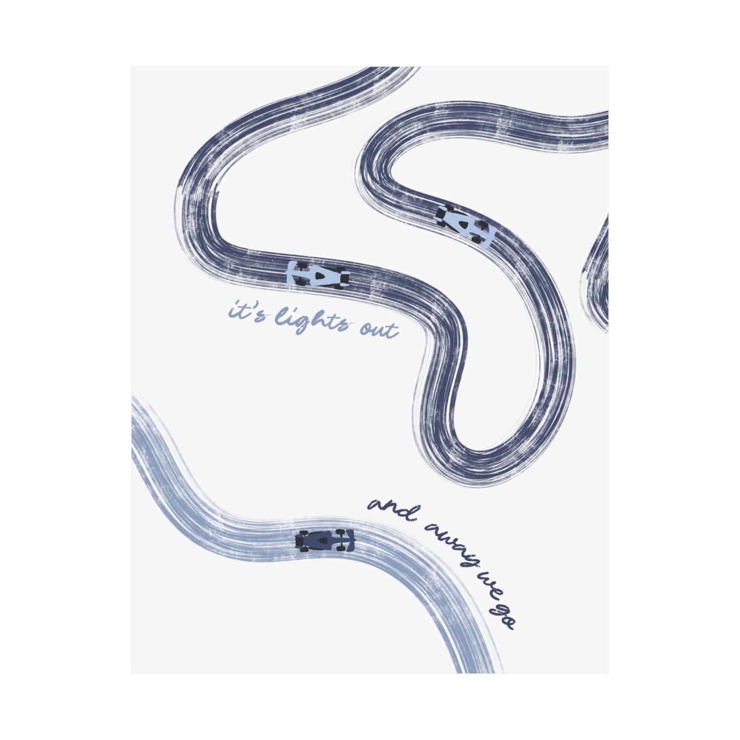 Blue F1 Matte Vertical Poster | F1 Giclée Art Print (US SIZING)