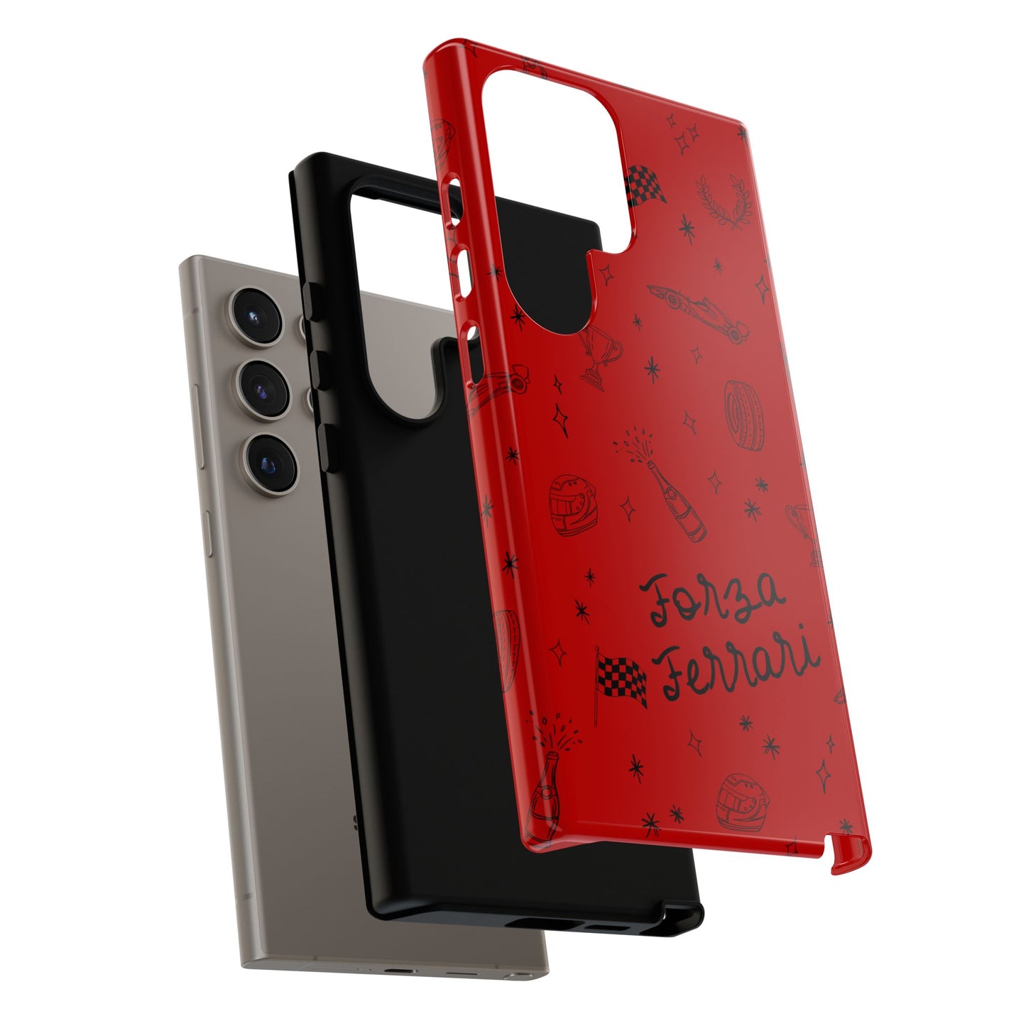 F1 Ferrari Racing Doodle "Forza Ferrari" F1 Phone Case Design