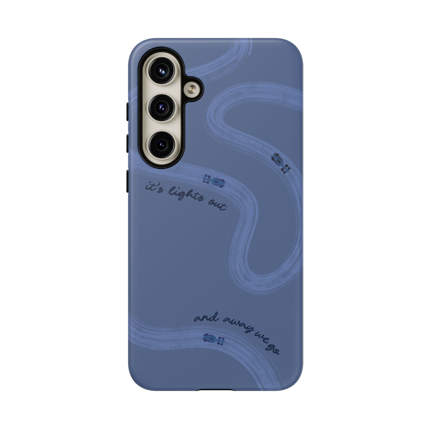 F1 Phone Case Monochrome Dark Blue Painted "its lights out and away we go", Trendy F1 Gift, Formula 1 Gift, Cute F1 Phone Case, Phone Case
