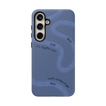 F1 Phone Case Monochrome Dark Blue Painted "its lights out and away we go", Trendy F1 Gift, Formula 1 Gift, Cute F1 Phone Case, Phone Case