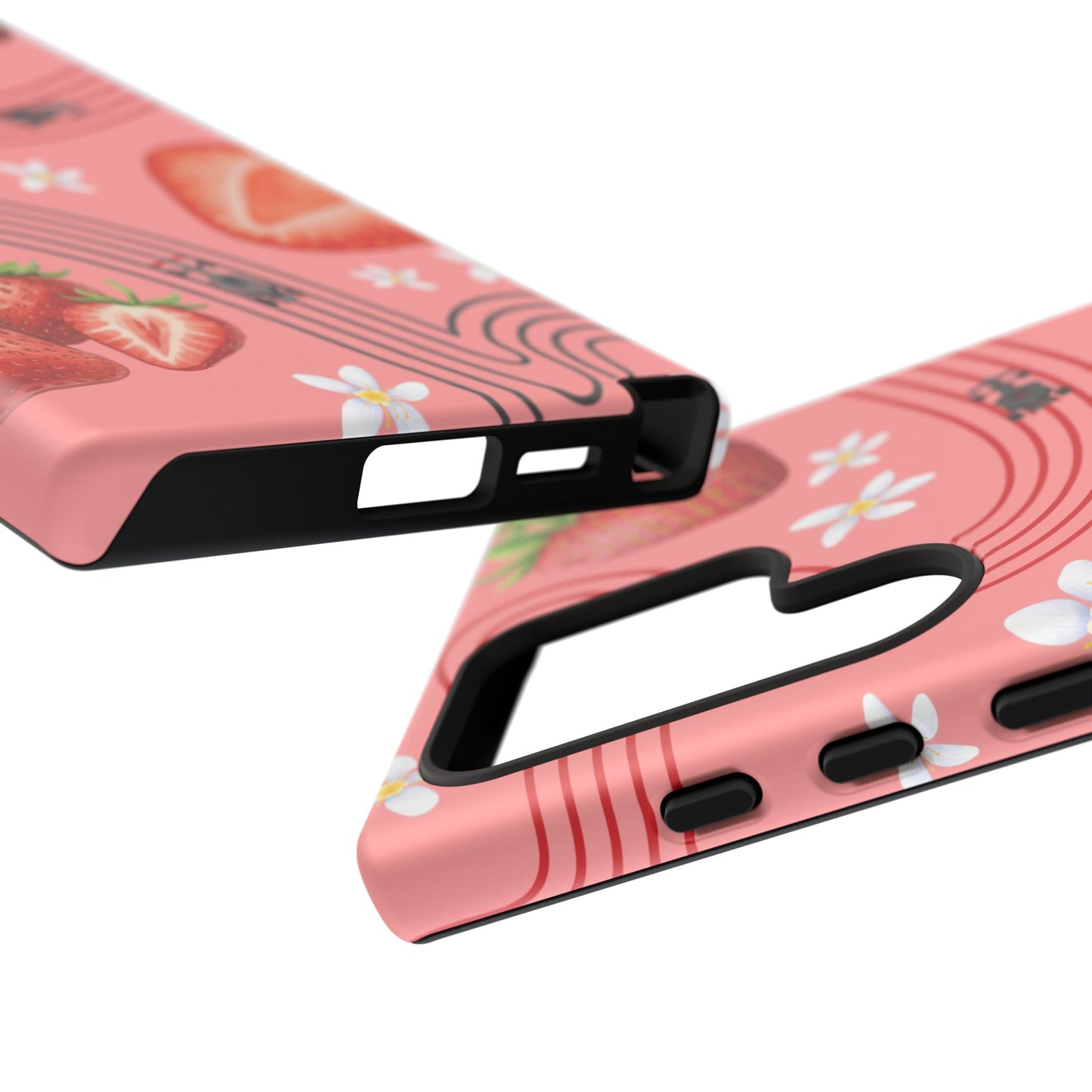 Red F1 Audi and Strawberries Phone Case, Trendy F1 Gift, Formula 1 Gift, Cute Fruit F1 Phone Case, Unique Phone Case