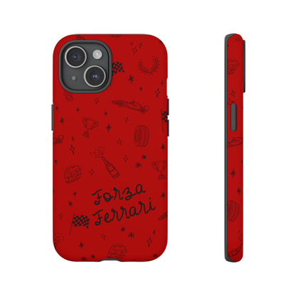 F1 Ferrari Racing Doodle "Forza Ferrari" F1 Phone Case Design