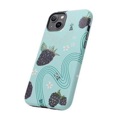 Teal F1 Mercedes and Blackberries Phone Case , Trendy F1 Gift, Formula 1 Gift, Cute Fruit F1 Phone Case, Unique Phone Case