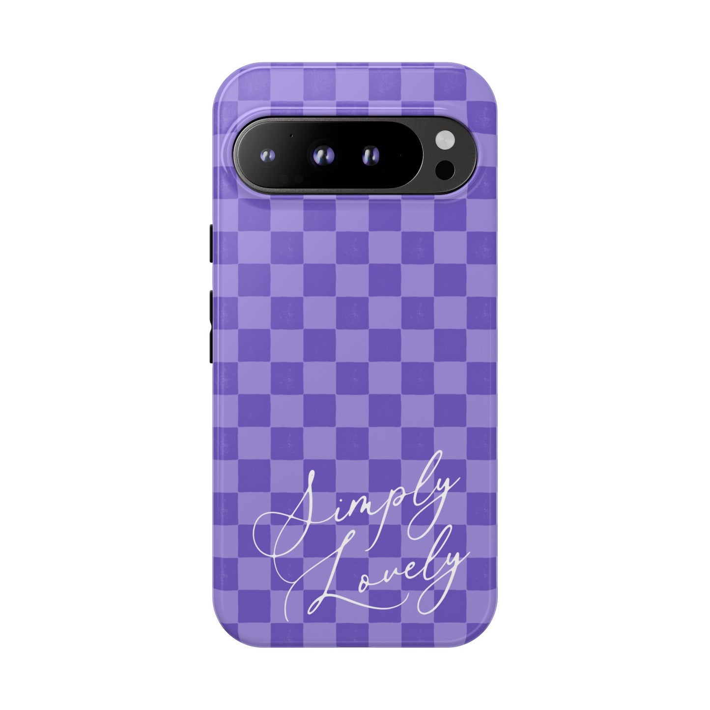 Simply Lovely Purple Checkered F1 Phone Case Design, Trendy F1 Gift, Formula 1 Gift, Cute F1 Phone Case