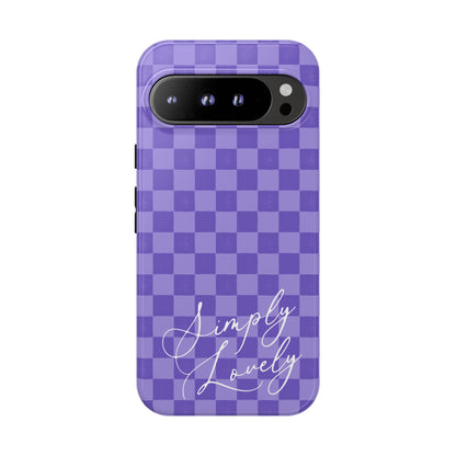 Simply Lovely Purple Checkered F1 Phone Case Design, Trendy F1 Gift, Formula 1 Gift, Cute F1 Phone Case