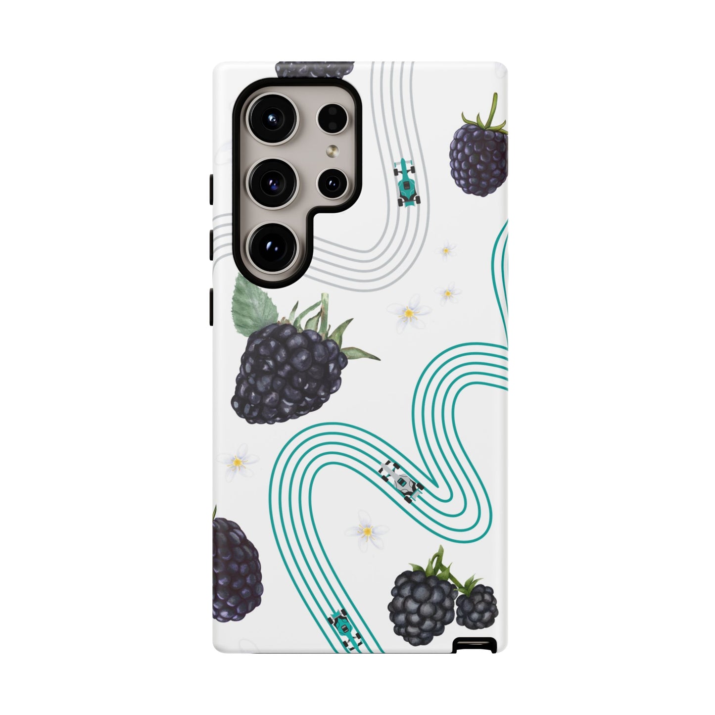 F1 Mercedes and Blackberries Phone Case , Trendy F1 Gift, Formula 1 Gift, Cute Fruit F1 Phone Case, Unique Phone Case