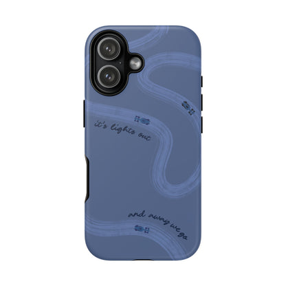 F1 Phone Case Monochrome Dark Blue Painted "its lights out and away we go", Trendy F1 Gift, Formula 1 Gift, Cute F1 Phone Case, Phone Case