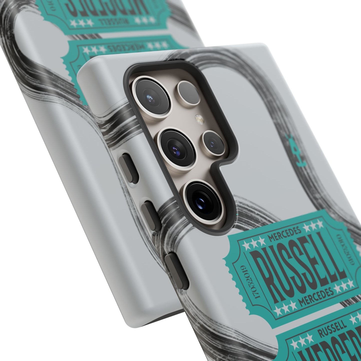 Mercedes F1 Phone Case Painted Ticket Stubs, Trendy F1 Gift, Formula 1 Gift, Cute F1 Phone Case