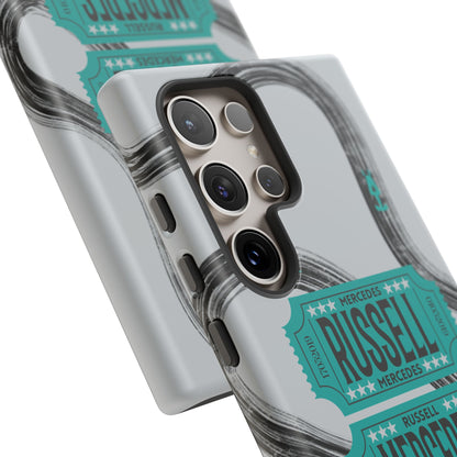 Mercedes F1 Phone Case Painted Ticket Stubs, Trendy F1 Gift, Formula 1 Gift, Cute F1 Phone Case