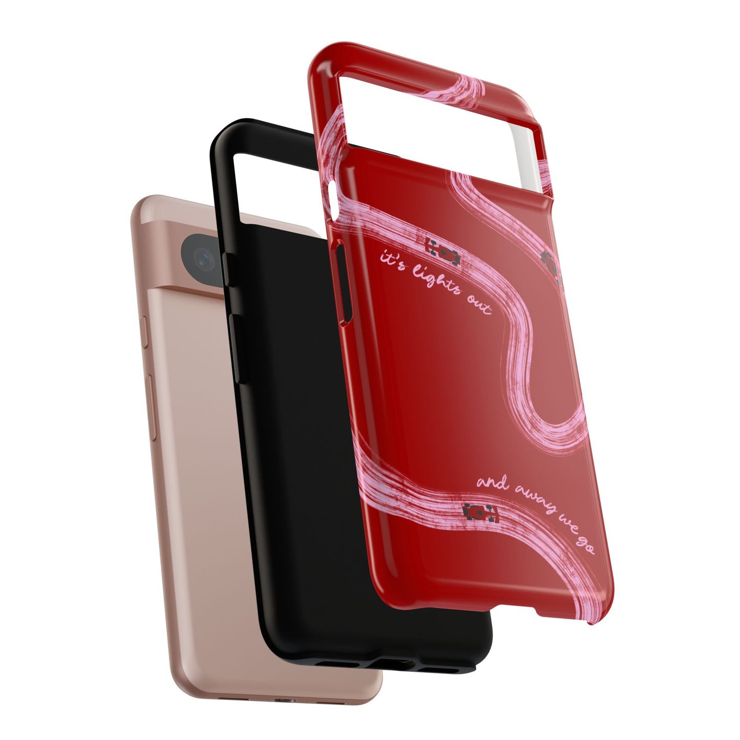 Red and Pink Lights Out F1 Phone Case Design, Trendy F1 Gift, Formula 1 Gift, Cute F1 Phone Case, Unique Formula One Phone Case