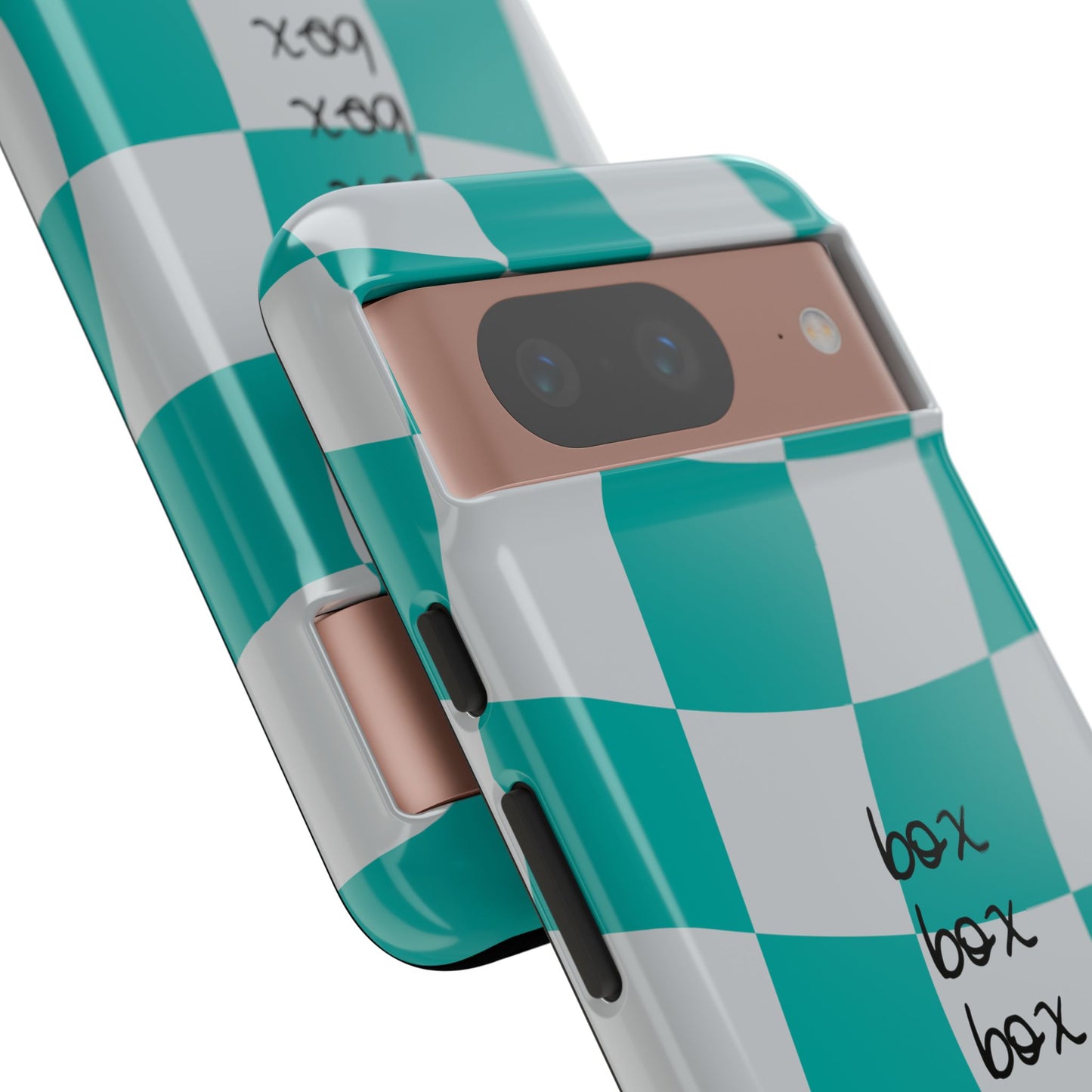 Mercedes Teal and Grey Checkered F1 Phone Case, Box Box Box F1 Phone Case
