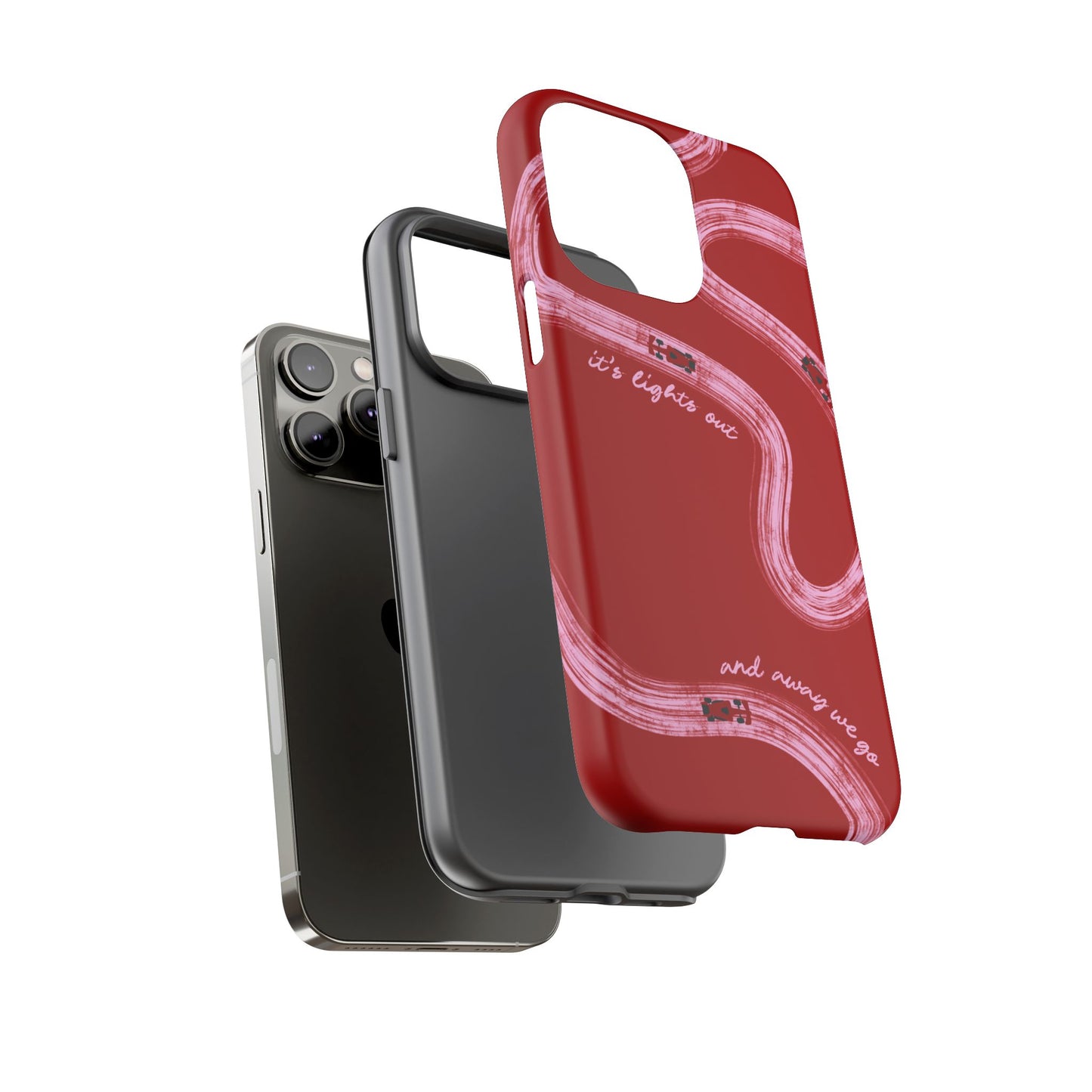 Red and Pink Lights Out F1 Phone Case Design, Trendy F1 Gift, Formula 1 Gift, Cute F1 Phone Case, Unique Formula One Phone Case