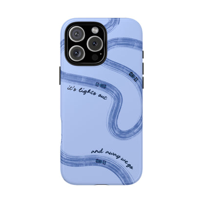 F1 Phone Case Monochrome Blue Painted "its lights out and away we go", Trendy F1 Gift, Formula 1 Gift, Cute F1 Phone Case, Phone Case