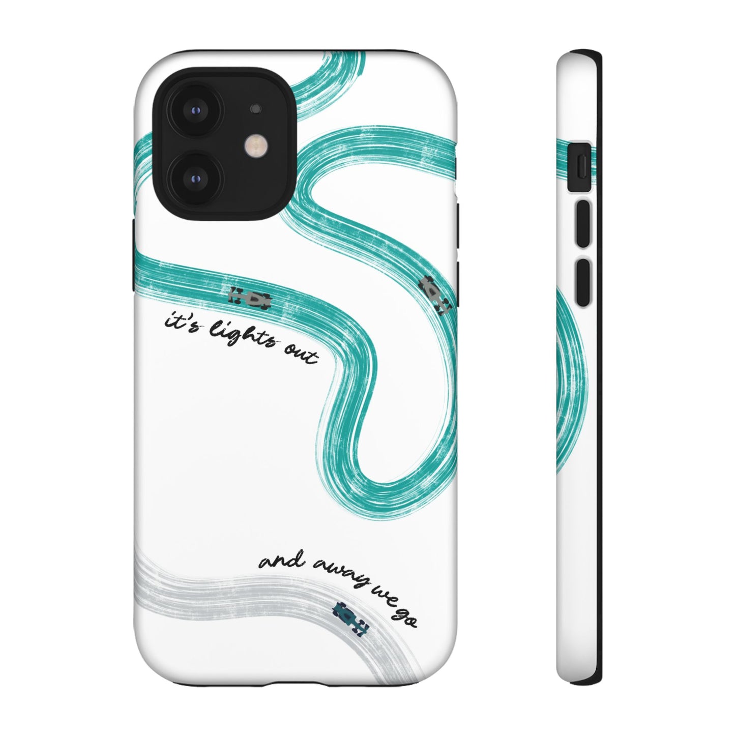 Mercedes F1 Phone Case Painted "its lights out and away we go", Trendy F1 Gift, Formula 1 Gift, Cute F1 Phone Case