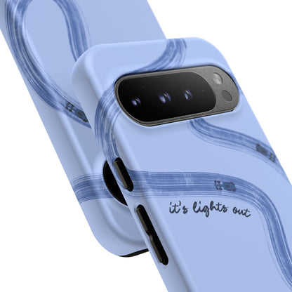 F1 Phone Case Monochrome Blue Painted "its lights out and away we go", Trendy F1 Gift, Formula 1 Gift, Cute F1 Phone Case, Phone Case