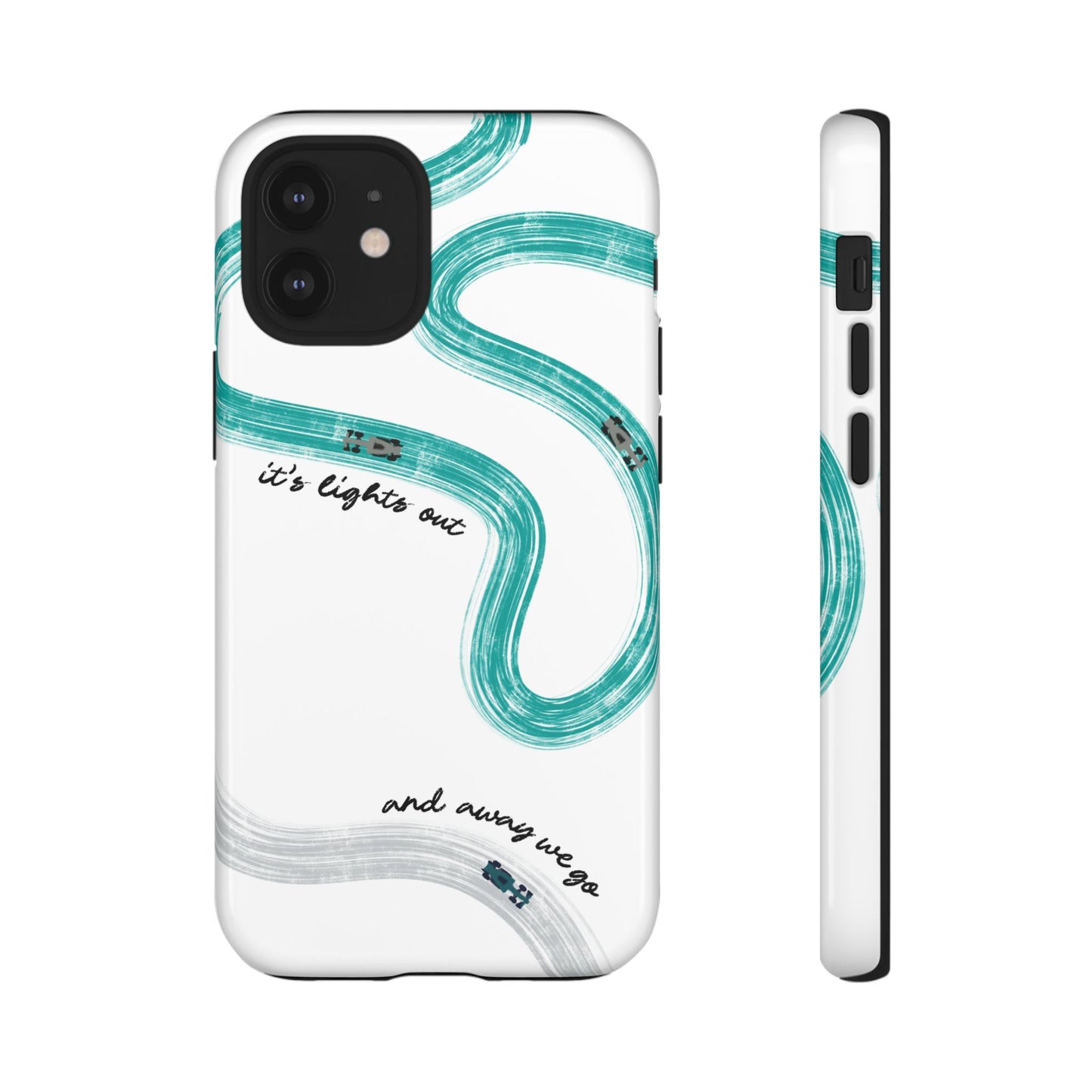 Mercedes F1 Phone Case Painted "its lights out and away we go", Trendy F1 Gift, Formula 1 Gift, Cute F1 Phone Case