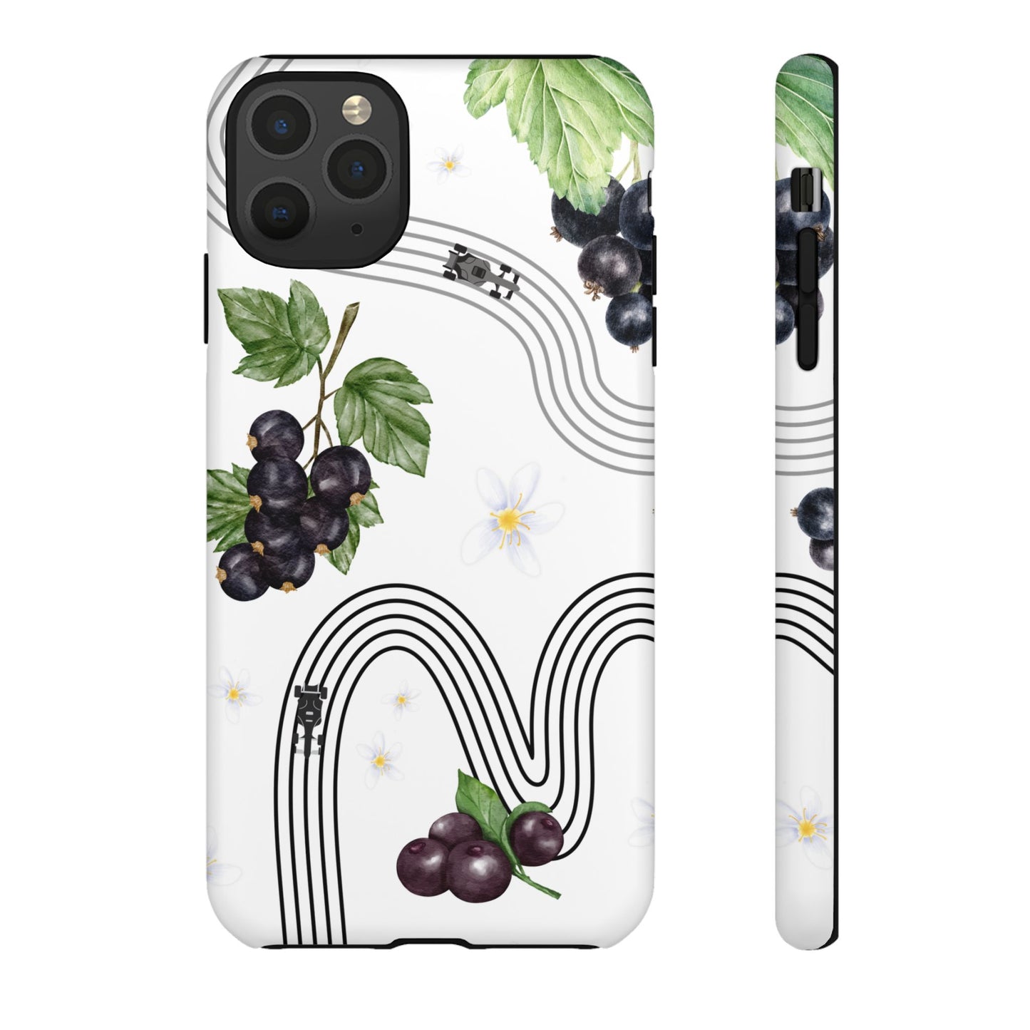 F1 Cadillac and Black Currants Phone Case, Trendy F1 Gift, Formula 1 Gift, Cute Fruit F1 Phone Case, Unique Phone Case