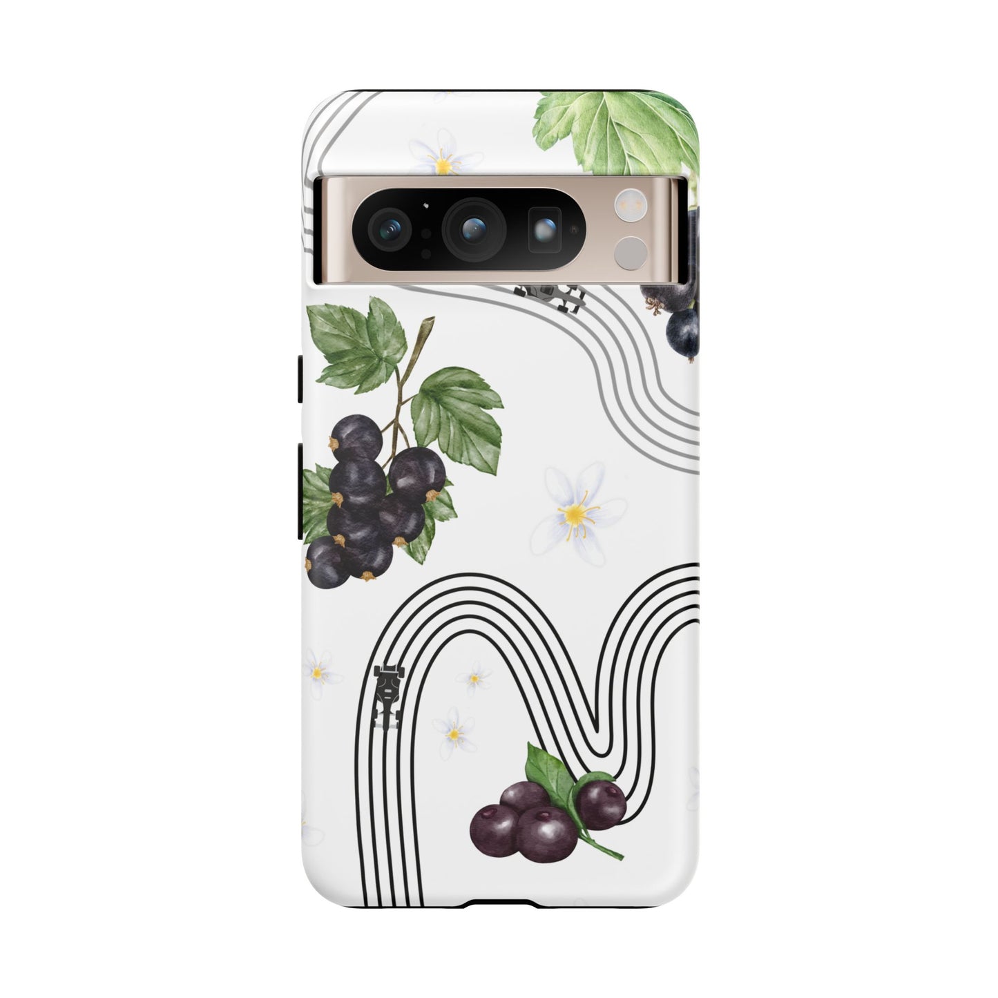 F1 Cadillac and Black Currants Phone Case, Trendy F1 Gift, Formula 1 Gift, Cute Fruit F1 Phone Case, Unique Phone Case