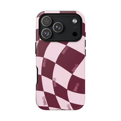 F1 Phone Case Pink Checkered Design, Trendy F1 Gift, Formula 1 Gift, Cute F1 Phone Case, Unique Formula One Phone Case