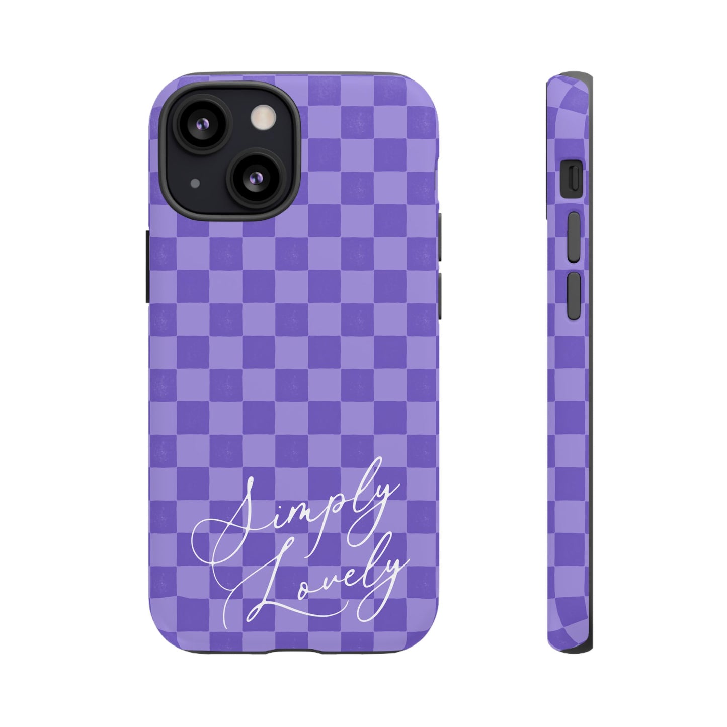 Simply Lovely Purple Checkered F1 Phone Case Design, Trendy F1 Gift, Formula 1 Gift, Cute F1 Phone Case