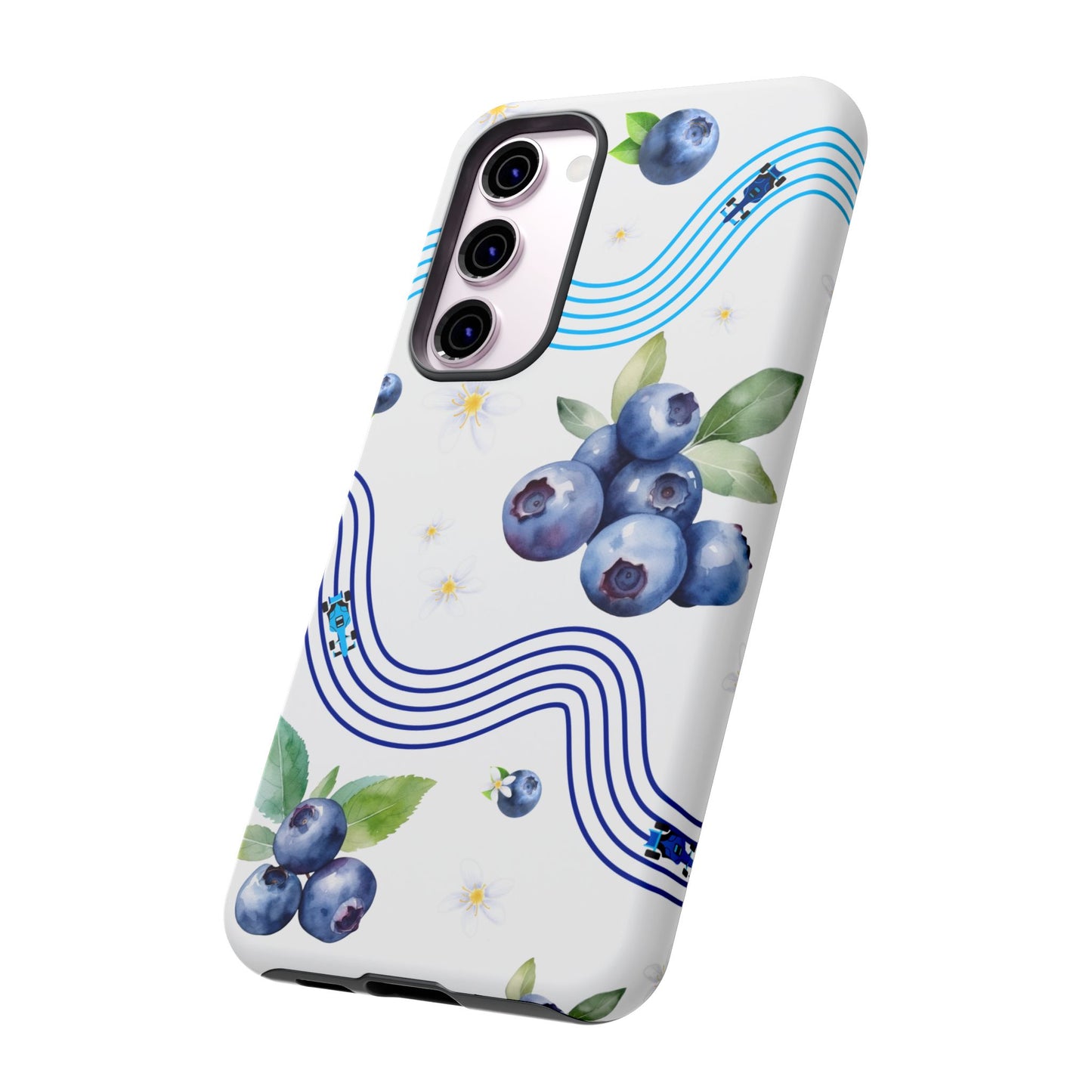 F1 Williams and Blueberries Phone Case, Trendy F1 Gift, Formula 1 Gift, Cute Fruit F1 Phone Case, Unique Phone Case