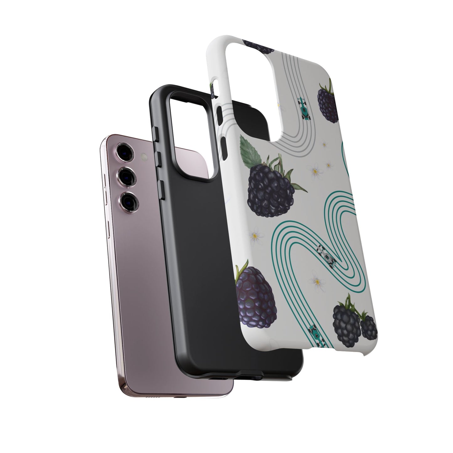 F1 Mercedes and Blackberries Phone Case , Trendy F1 Gift, Formula 1 Gift, Cute Fruit F1 Phone Case, Unique Phone Case