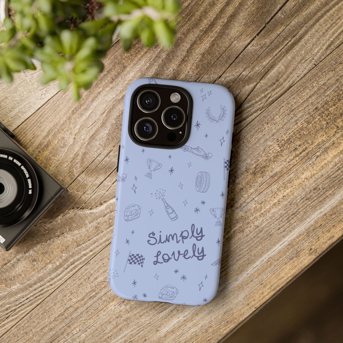 Blue Doodle "Simply Lovely" F1 Phone Case Design