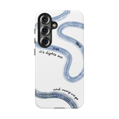 F1 Phone Case Blue Painted "its lights out and away we go", Trendy F1 Gift, Formula 1 Gift, Cute F1 Phone Case, Gift for F1 Fans