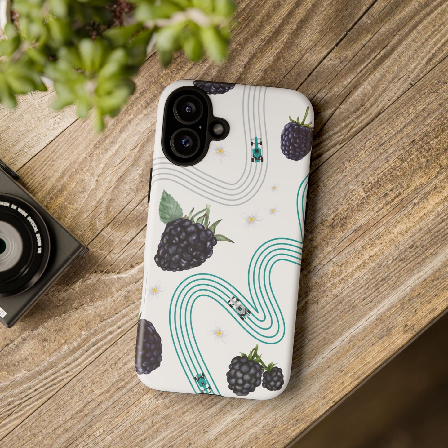 F1 Mercedes and Blackberries Phone Case , Trendy F1 Gift, Formula 1 Gift, Cute Fruit F1 Phone Case, Unique Phone Case