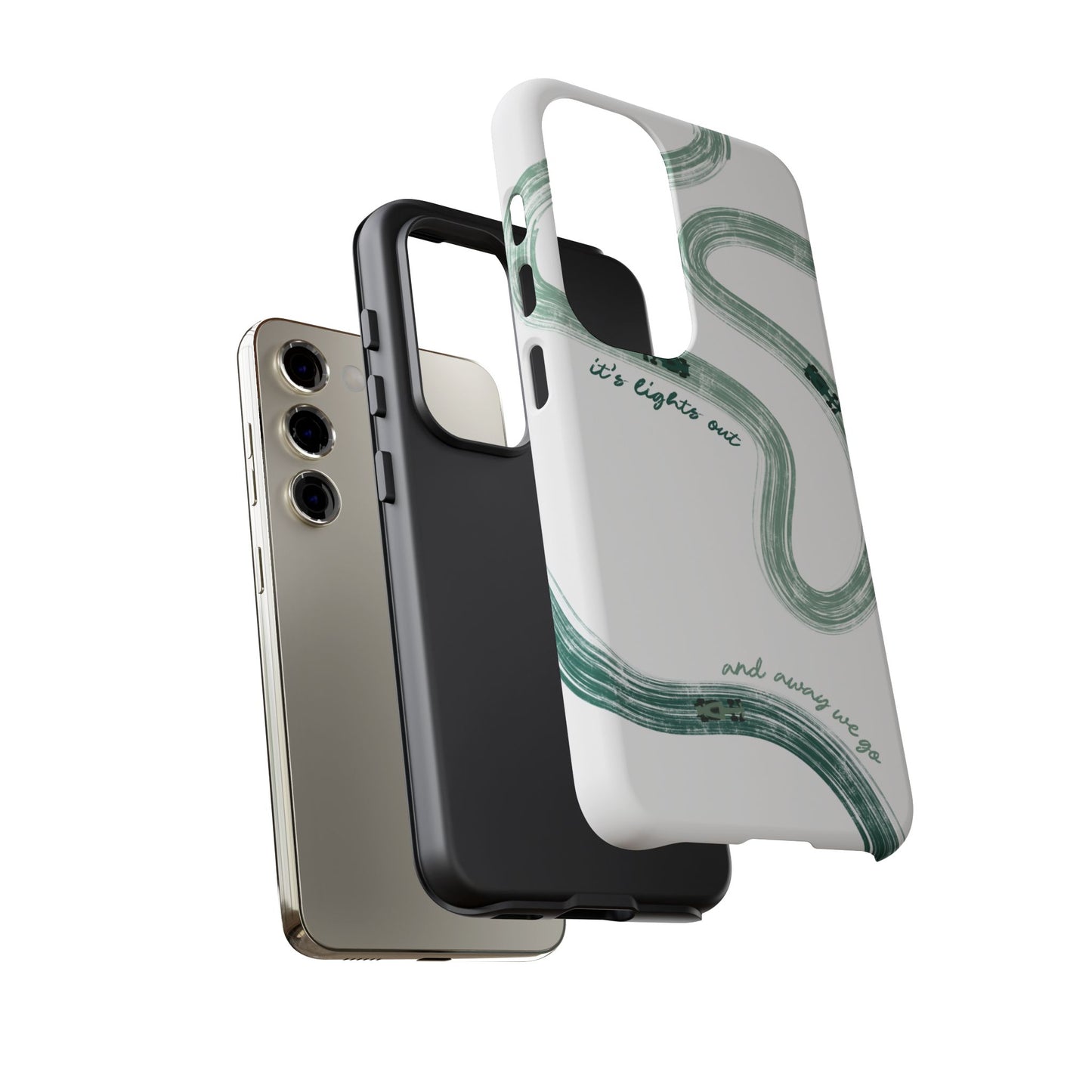 F1 Phone Case Green Painted "its lights out and away we go", Trendy F1 Gift, Formula 1 Gift, Cute F1 Phone Case, Gift for F1 Fans