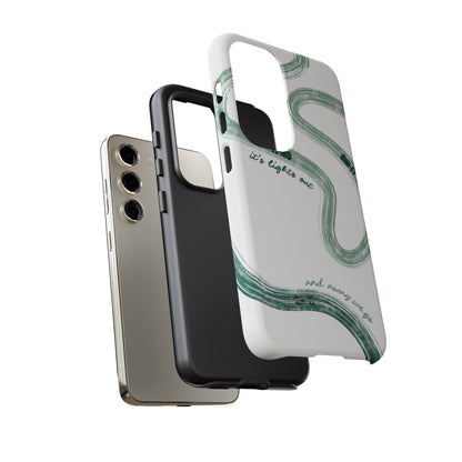 F1 Phone Case Green Painted "its lights out and away we go", Trendy F1 Gift, Formula 1 Gift, Cute F1 Phone Case, Gift for F1 Fans