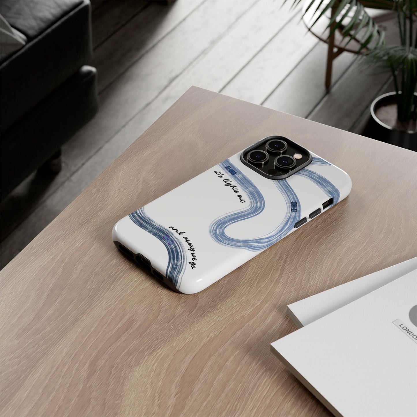 F1 Phone Case Blue Painted "its lights out and away we go", Trendy F1 Gift, Formula 1 Gift, Cute F1 Phone Case, Gift for F1 Fans