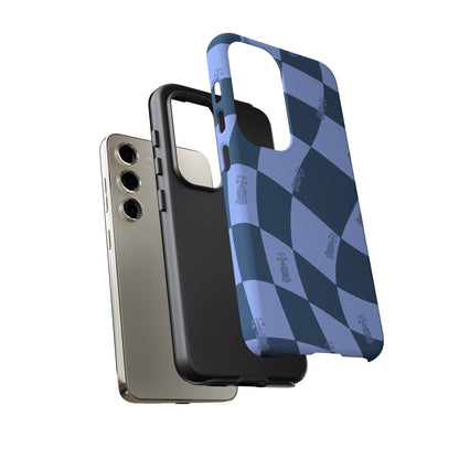 F1 Phone Case Blue Checkerboard Design, Trendy F1 Gift, Formula 1 Gift, Cute F1 Phone Case, Unique Formula One Phone Case