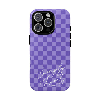 Simply Lovely Purple Checkered F1 Phone Case Design, Trendy F1 Gift, Formula 1 Gift, Cute F1 Phone Case