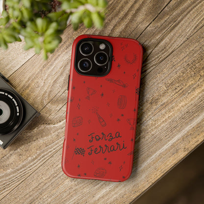 F1 Ferrari Racing Doodle "Forza Ferrari" F1 Phone Case Design