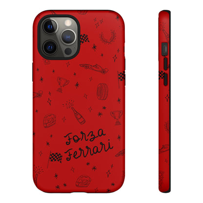 F1 Ferrari Racing Doodle "Forza Ferrari" F1 Phone Case Design