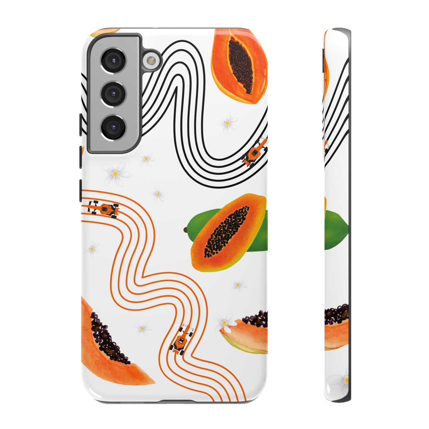 F1 McLaren and Papaya Phone Case , Trendy F1 Gift, Formula 1 Gift, Cute Fruit F1 Phone Case, Unique Phone Case