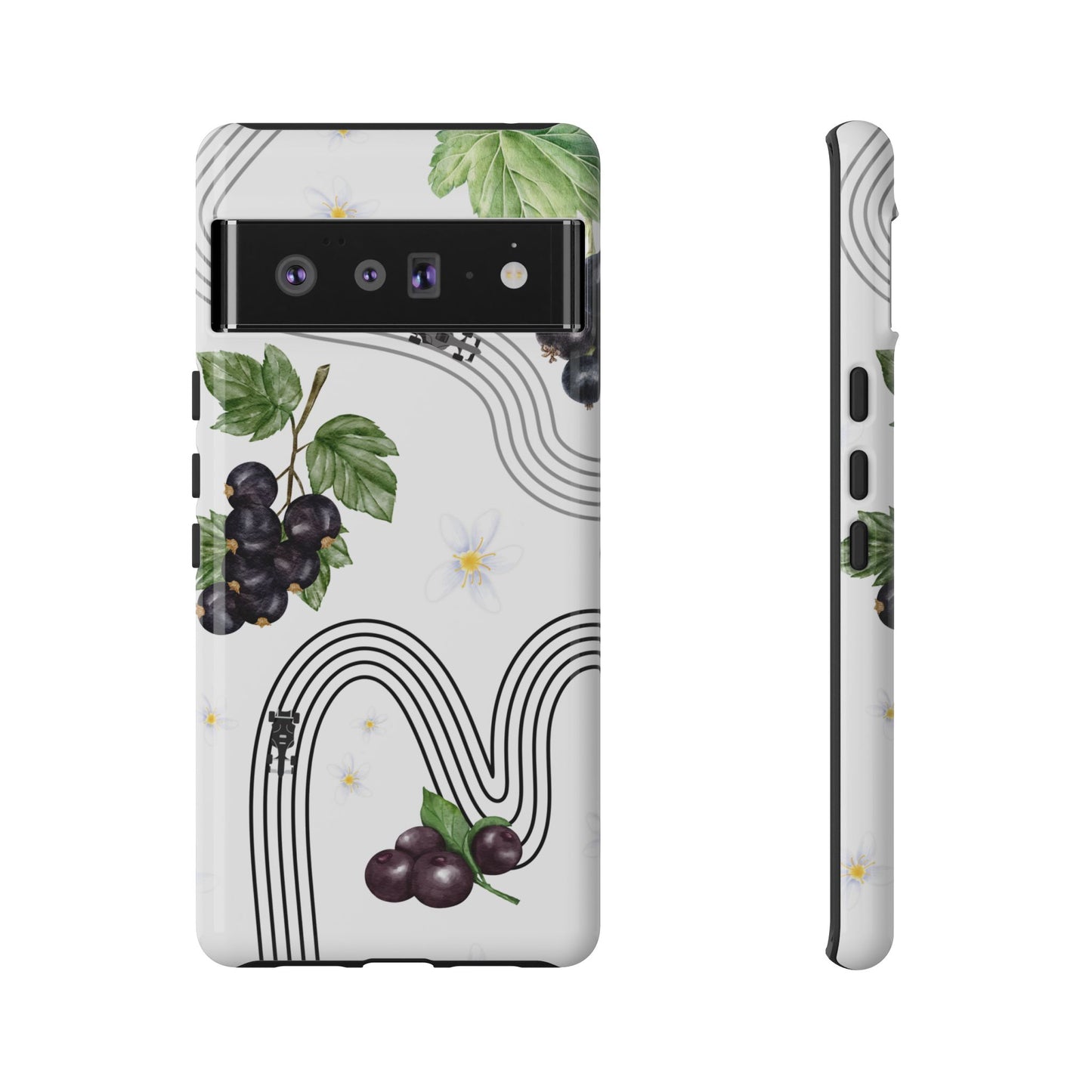 F1 Cadillac and Black Currants Phone Case, Trendy F1 Gift, Formula 1 Gift, Cute Fruit F1 Phone Case, Unique Phone Case