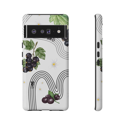 F1 Cadillac and Black Currants Phone Case, Trendy F1 Gift, Formula 1 Gift, Cute Fruit F1 Phone Case, Unique Phone Case